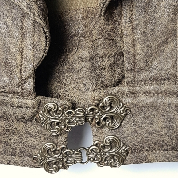 PENTAGRAMME FAUX LEATHER VINTAGE Crop Jacket - Picture 7 of 11